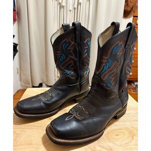 Men's Tres Toros Black Leather Cowboy/Western Boots Size  9 Mex 28
